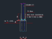 Gambar Detail Struktur dan Arsitektur_Gambar Detail Base Plate Kolom Baja DWG AutoCAD