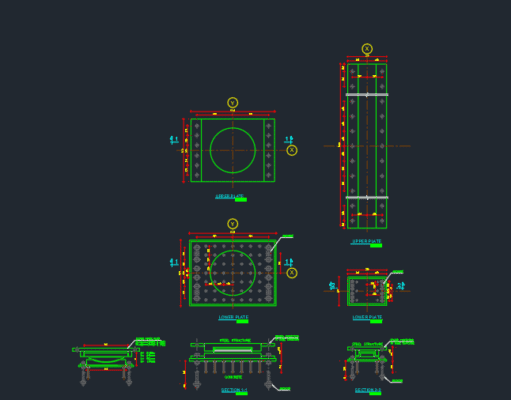 Gambar Detail Struktur dan Arsitektur_Gambar Detail Jembatan Baja DWG AutoCAD