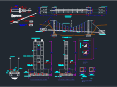 Gambar Detail Struktur dan Arsitektur_Gambar Detail Konstruksi Jembatan Gantung DWG AutoCAD