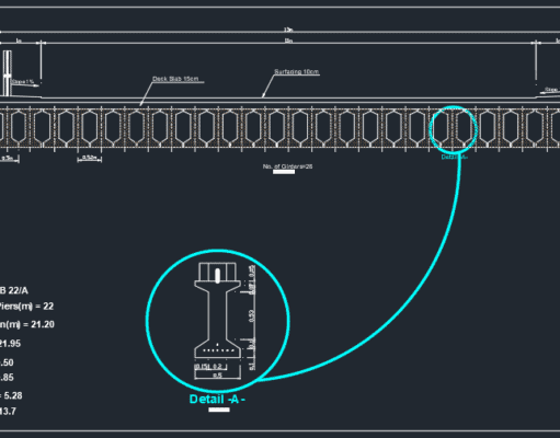 Gambar Detail Struktur dan Arsitektur_Gambar Detail Penampang Girder Jembatan DWG AutoCAD