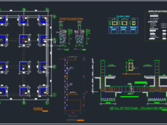 Gambar Detail Struktur dan Arsitektur_Gambar Detail Tulangan Kolom dan Pijakan DWG AutoCAD