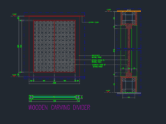 Gambar Detail Struktur dan Arsitektur_Gambar Interior Wooden Carving Divider