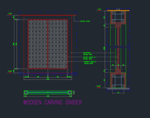 Gambar Detail Struktur dan Arsitektur_Gambar Interior Wooden Carving Divider